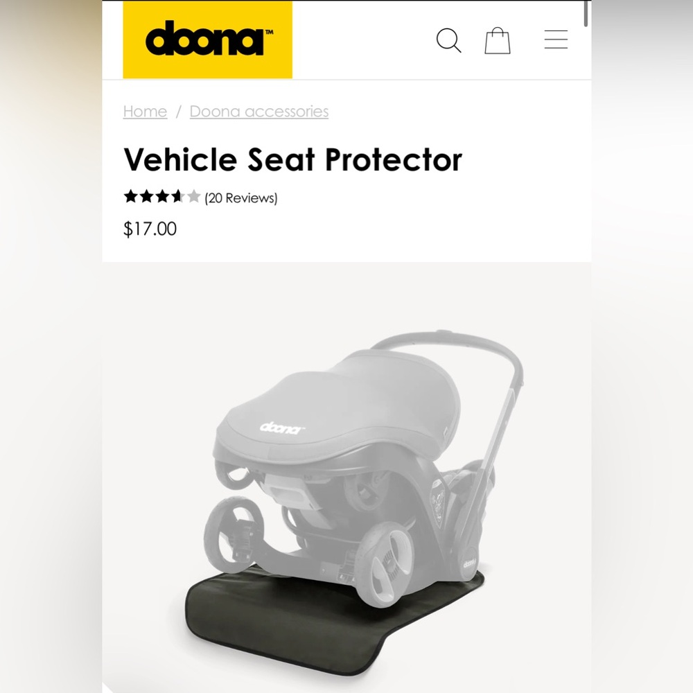 Doona Black Vehicle Seat Protector